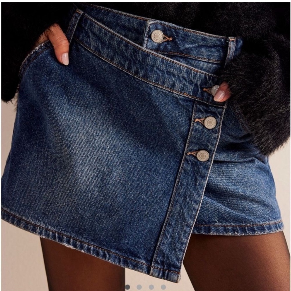 NEW FREE PEOPLE wynne denim skirt in cornflower, SIZE 30 1205